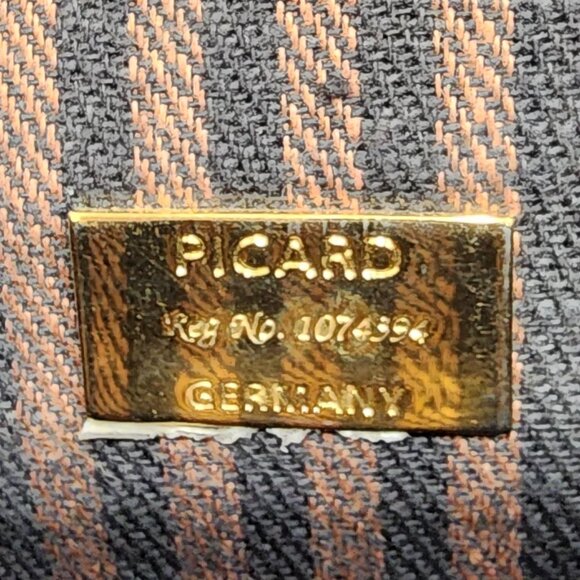 Vintage Picard Black Leather Handbag with Gold-Tone Closure - Made in Germany - Picture 13 of 14